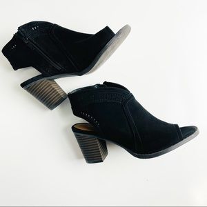 SONOMA Black Peep Toe Block Heel Sandals Booties 6.5
